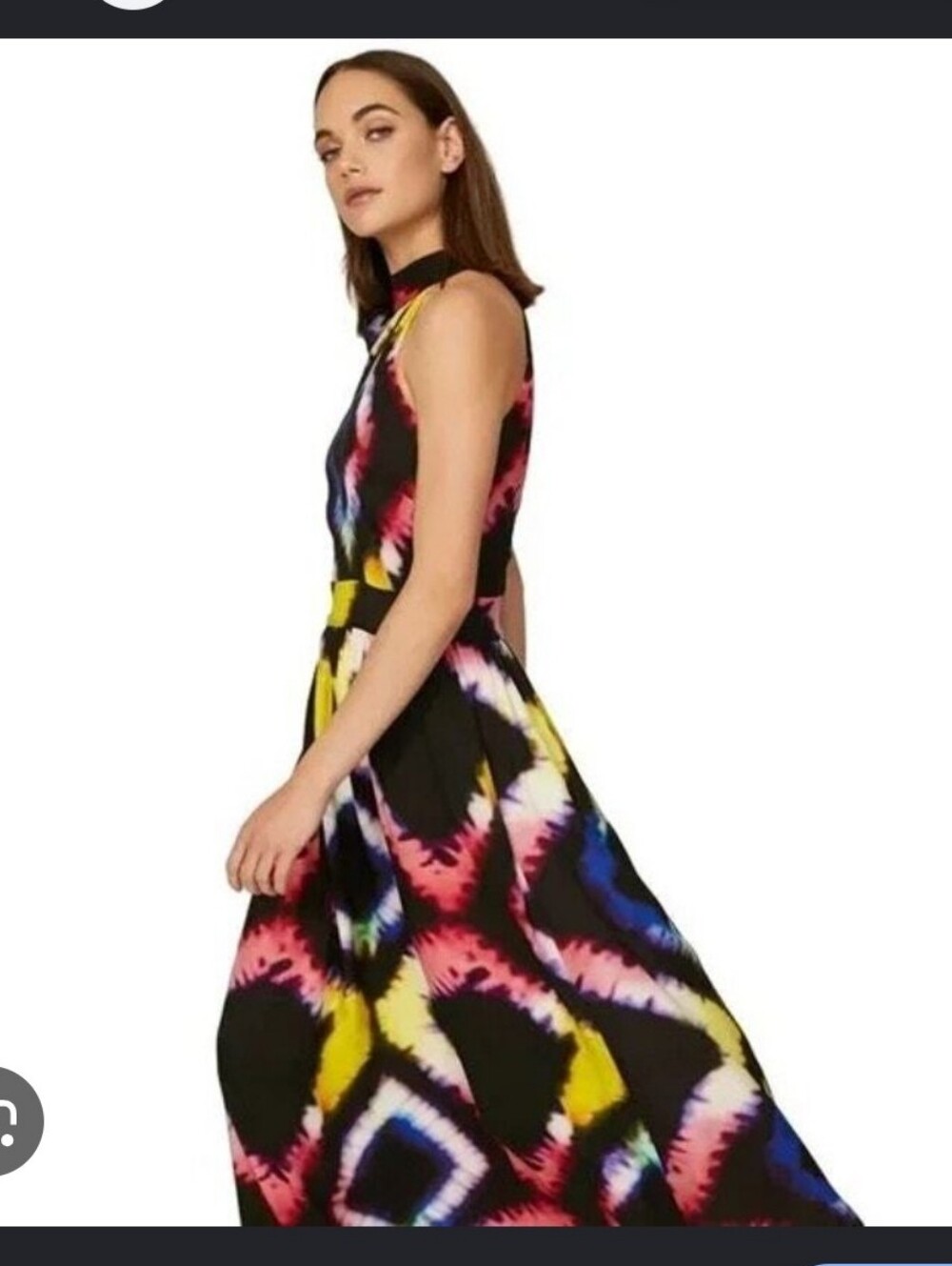 BUSAYO COLLECTIVE One Shoulder Multicolor Tie-Dye Maxi Dress, 100% Viscose